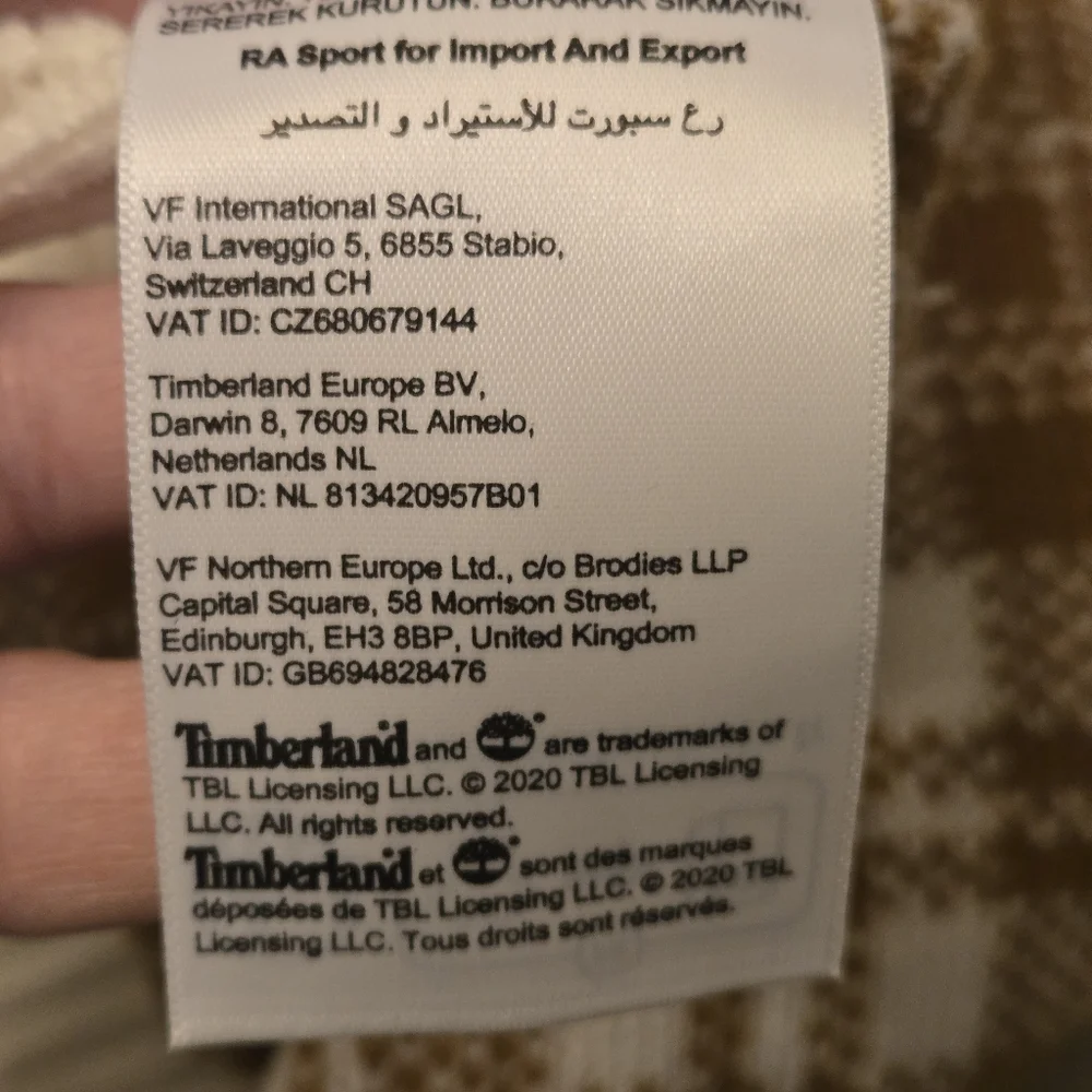New Timberland Scarf‎ Buffalo Plaid Caramel And Cream Excellent Condition Soft